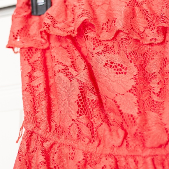 Trixxi | Red High/Low Lace Dress (Juniors) - Picture 5 of 7